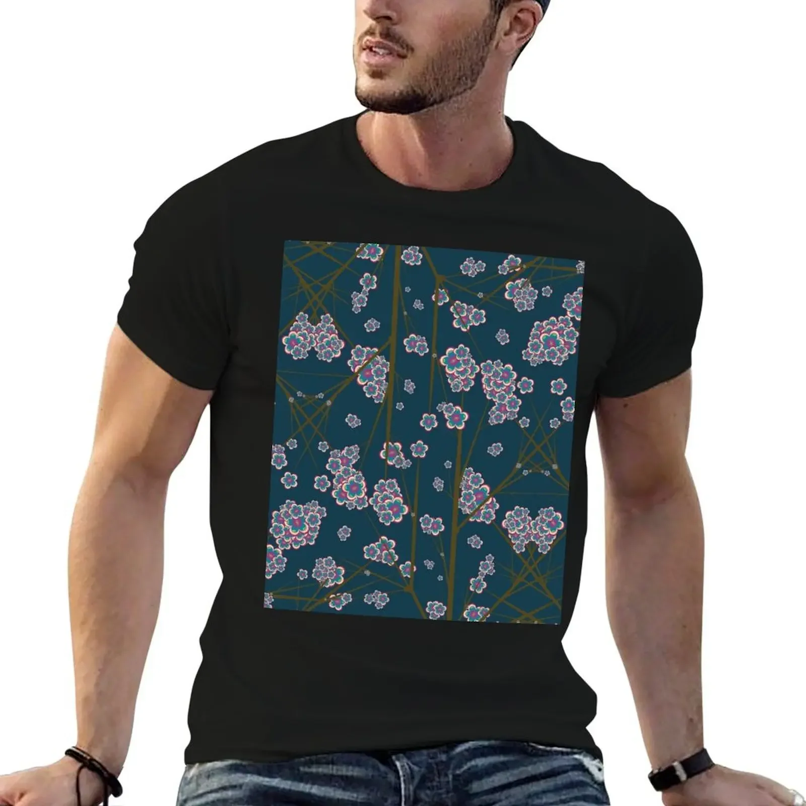 Peculiar Branches - Dark Cyan T-Shirt tees designer shirts Men's t shirts