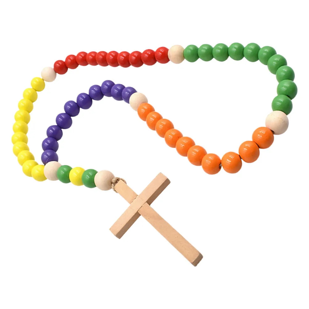 

Colorful Wooden Beads Hanging String for Decoration Craft Pendant Garland Handmade