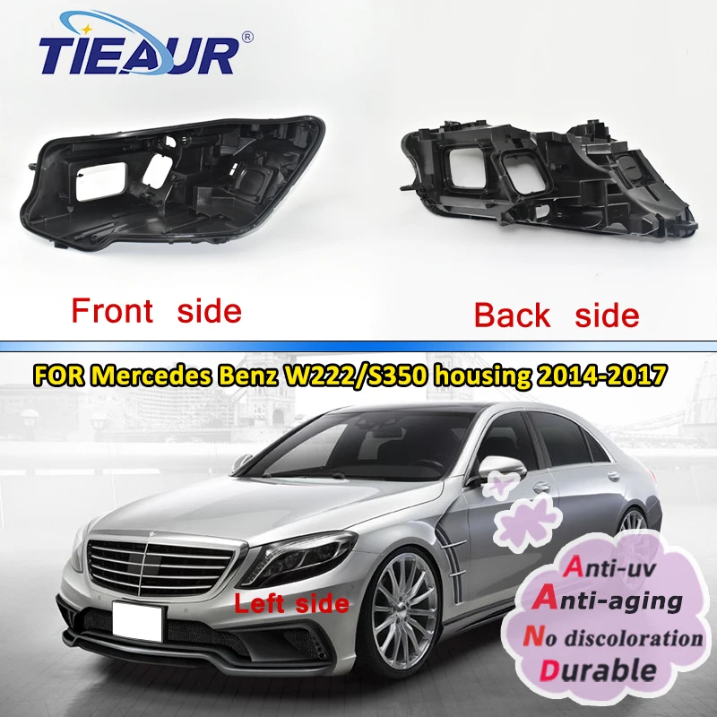 

Front Headlight Cover Black Base For Benz S-class W222 2014 2015 2016 2017 Rear Casing Back Housing Bottom Protection Shell