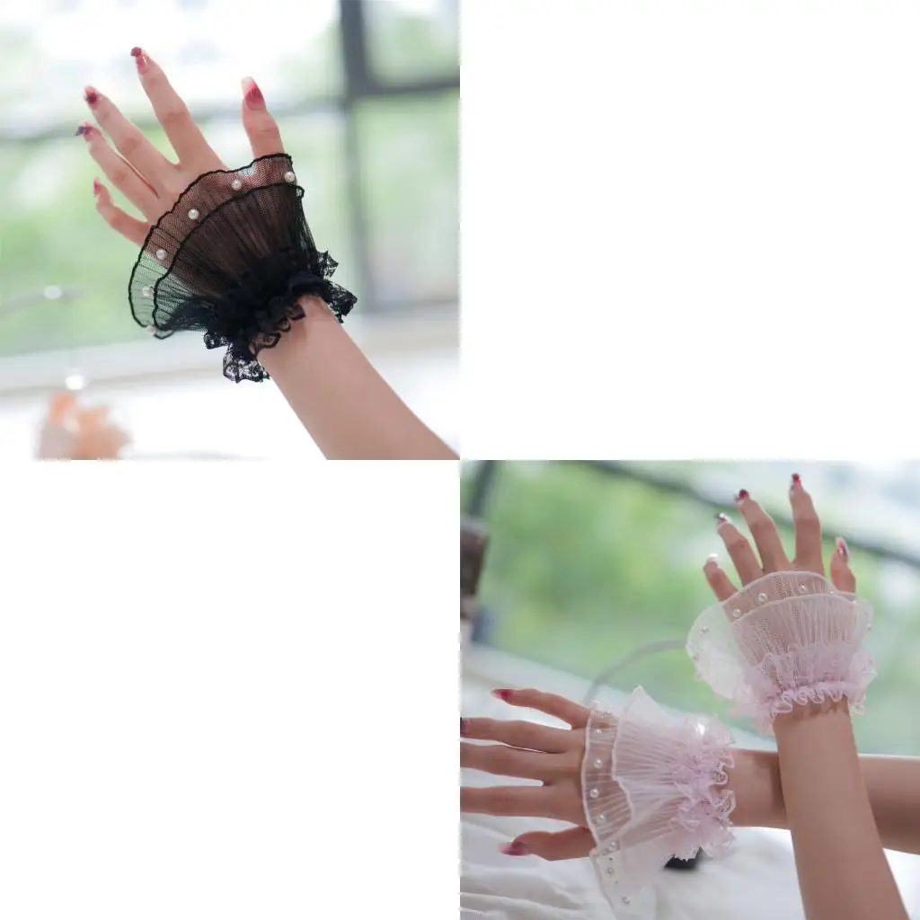 652f-人工真珠レースアームスリーブフェイクカフスリーブ女性の写真撮影の摩耗