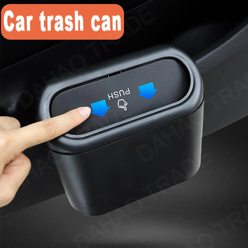 

Portable Car Trash Can Hanging Mini Vehicle Garbage Organization With Lid Multifunctional Folding Automotive Garbage Storage Box