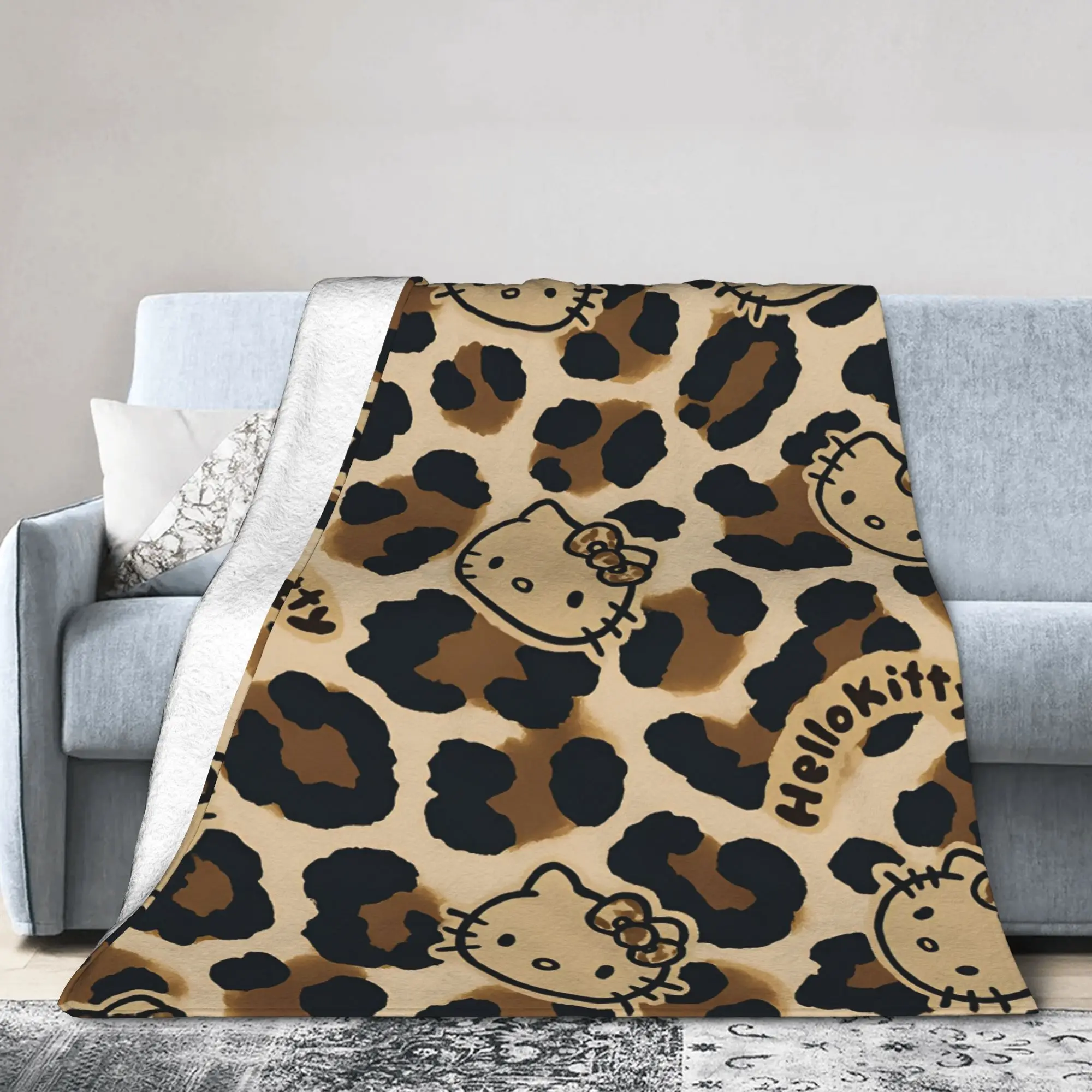بطانية هالو كيتي عالية الجودة، بطانية رمي فائقة النعومة، مفرش سرير مطبوع لغرفة نوم الأطفال #3