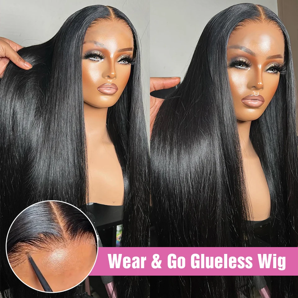 Pre Cut Glueless Wigs Human Hair Ready To Wear And Go Preplucked For Women 100% Straight 13x6 HD Lace Frontal Wig Human Hair 200