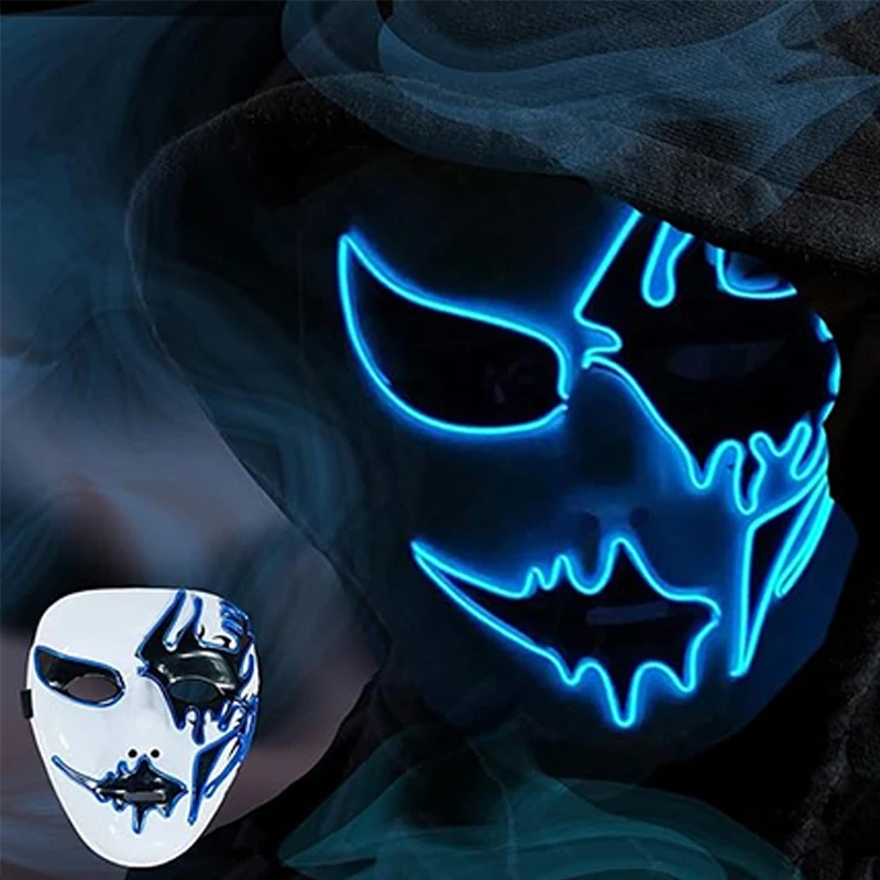 

Страшная маска на Хэллоуин, тематическая вечеринка ужасов, маска для косплея, EL Wire, светодиодные маски, карнавальный реквизит, аксессуары для костюмов на Хэллоуин