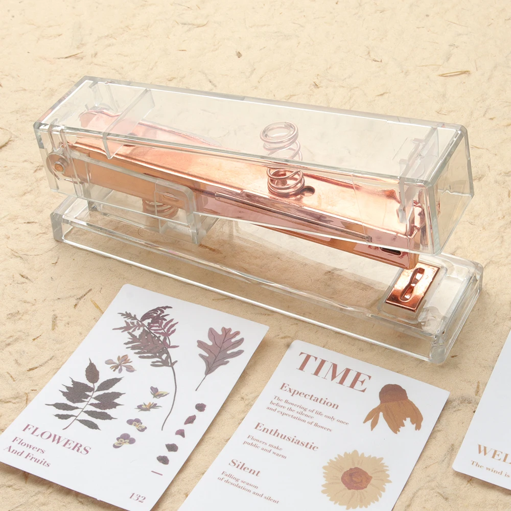 SeamiArt Rose Gold Stapler with Staple Wire 24/6 26/6 Book Binding Machine Office Accessories School Supplies Stationery