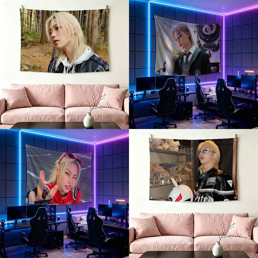 F-Felix Lee S-SKZ Flag Suitable For Party Club Outdoor Interior Wall Decoration Banner Fans Gift
