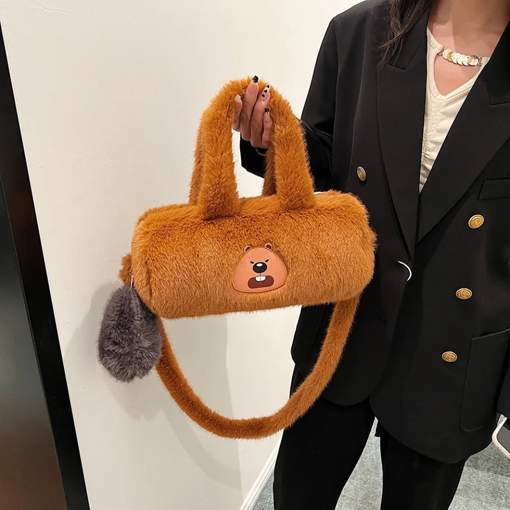 New Cute Capybara Plush Handbag Casual Cartoon Shoulder Bag Couple Unisex Animals Bag