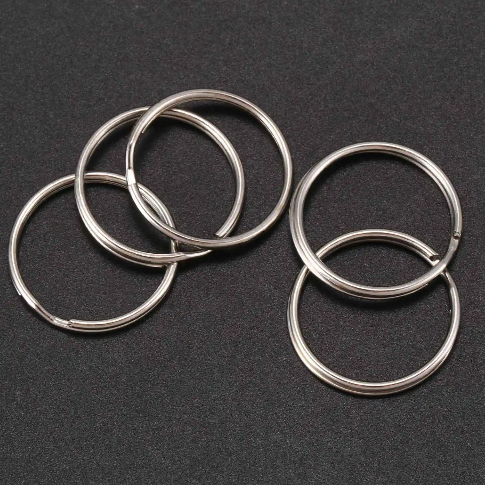 ABUI-120 Pcs 20Mm Outside Dia Universal Split Key Rings Keychain Holders