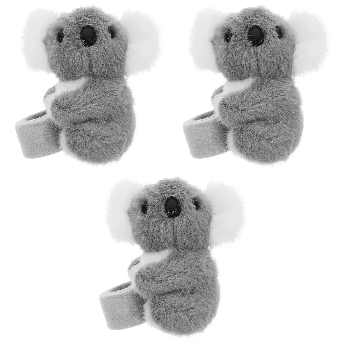 3 PCS Jewelry Bike Car Hanging Bicycle Accessories Koala Slap Bracelet Plush Cotton Ornament Snap