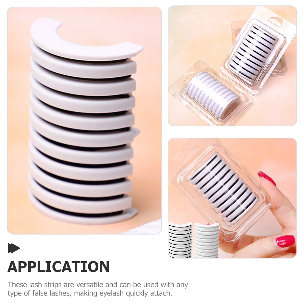 

2 Boxes Self-Adhesive Eyelash Strips Resin Rubber Lash Replacement Glue-Free All-Day Hold Clear Band for Extensions