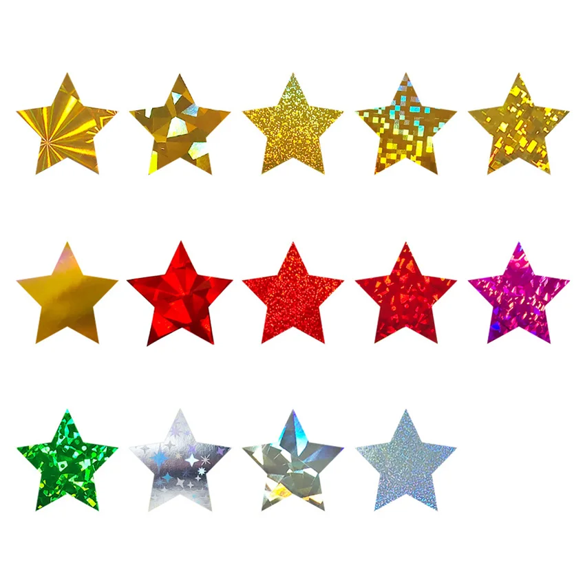 500pcs Colorful Star Stickers Glitter Seal Labels Scrapbooking Sticker Reward Sticker for Kid Candy Bag Gift Box Seal Sticker