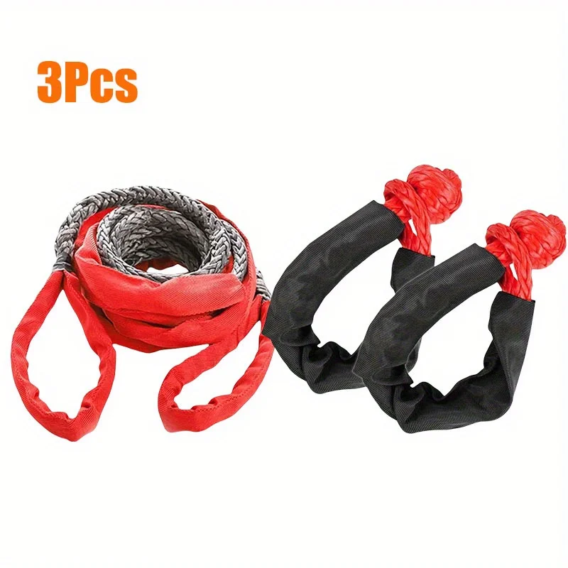 

9MM*6M Powered Tow Rope Heavy Duty High Strength 4x4 Off-road Vehicle Trapped Rescue Towing Rope Nylon Fiber Synthetic ATV UTV