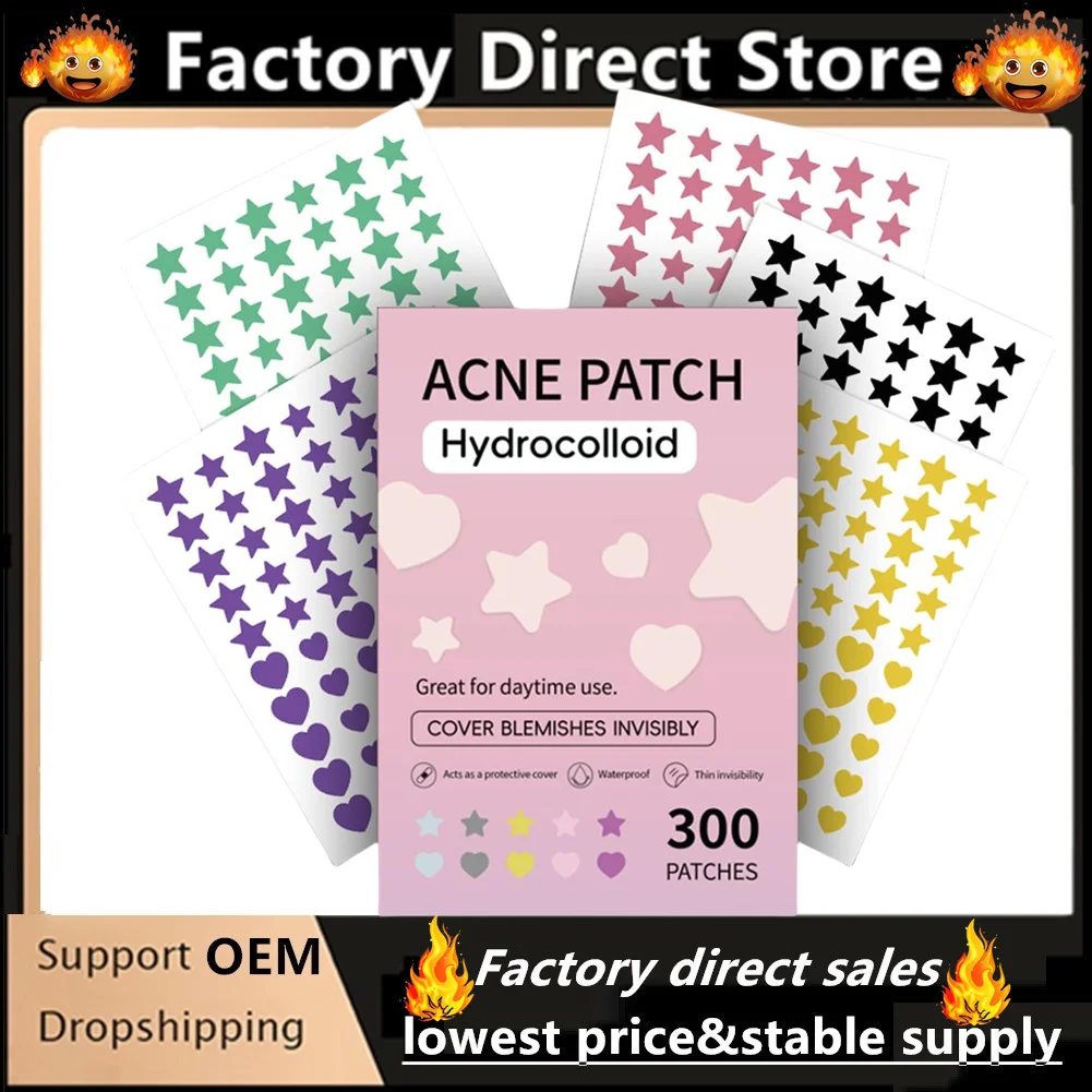 600 stks Grote Maat Ster Acne Patch Milde Niet-irriterend Verlicht Acne Hydrocolloid Acne Sticker Voor Mee-eters Gesloten Comedones