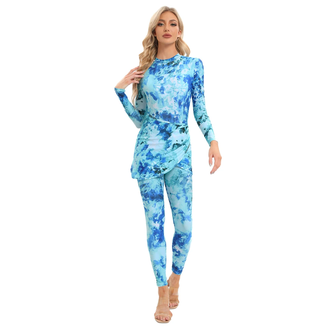 Muslim modest Long Sleeve Burkini swimwear for women Full Cover Islamic Hijab maillots de bains musulmans maillot femme