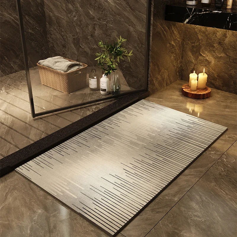 VIKAMA Bathroom Diatomite Floor Mat Entryway Bathroom Toilet Doorway Carpet Non-Slip Absorbent Easy Care Home Decor Carpet