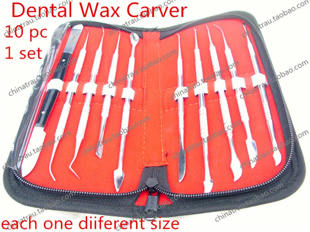 medical 10 pcs High Quality Dental Lab Equipment Wax Carving Tools Set Surgical Dentist Sculpture Knife Instruments Tool Kit Set