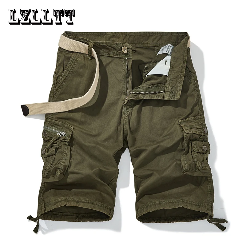 

2023 Summer Men Cargo Cotton Shorts Men Clothing Casual Solid Breeche Bermuda Beach Jogger Multi Pocket Shorts Male Dropshipping