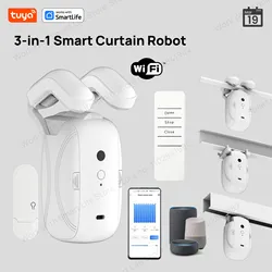 1/2PCS Tuya Smart WiFi Curtain Robot (1PCS with Hub) for Roman Rod Track - App Remote Control, Alexa & Google Home Compatible