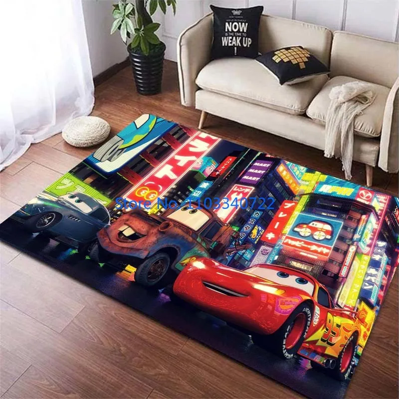 Car Cartoon Sports Comedy Movie Area Rug Carpets 120x160cm Decor for Living Room Children's Bedroom Sofa Bathroom Kids Floor Mat