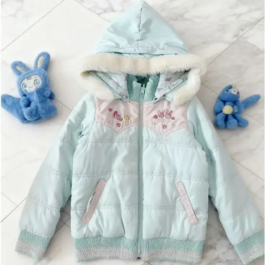 Japanese Cartoon Mp Daughter Clothing Jojifuku Cute Warm Padded Coat Winter Spring New Reversible Zip Up Hoodie Sweet Top