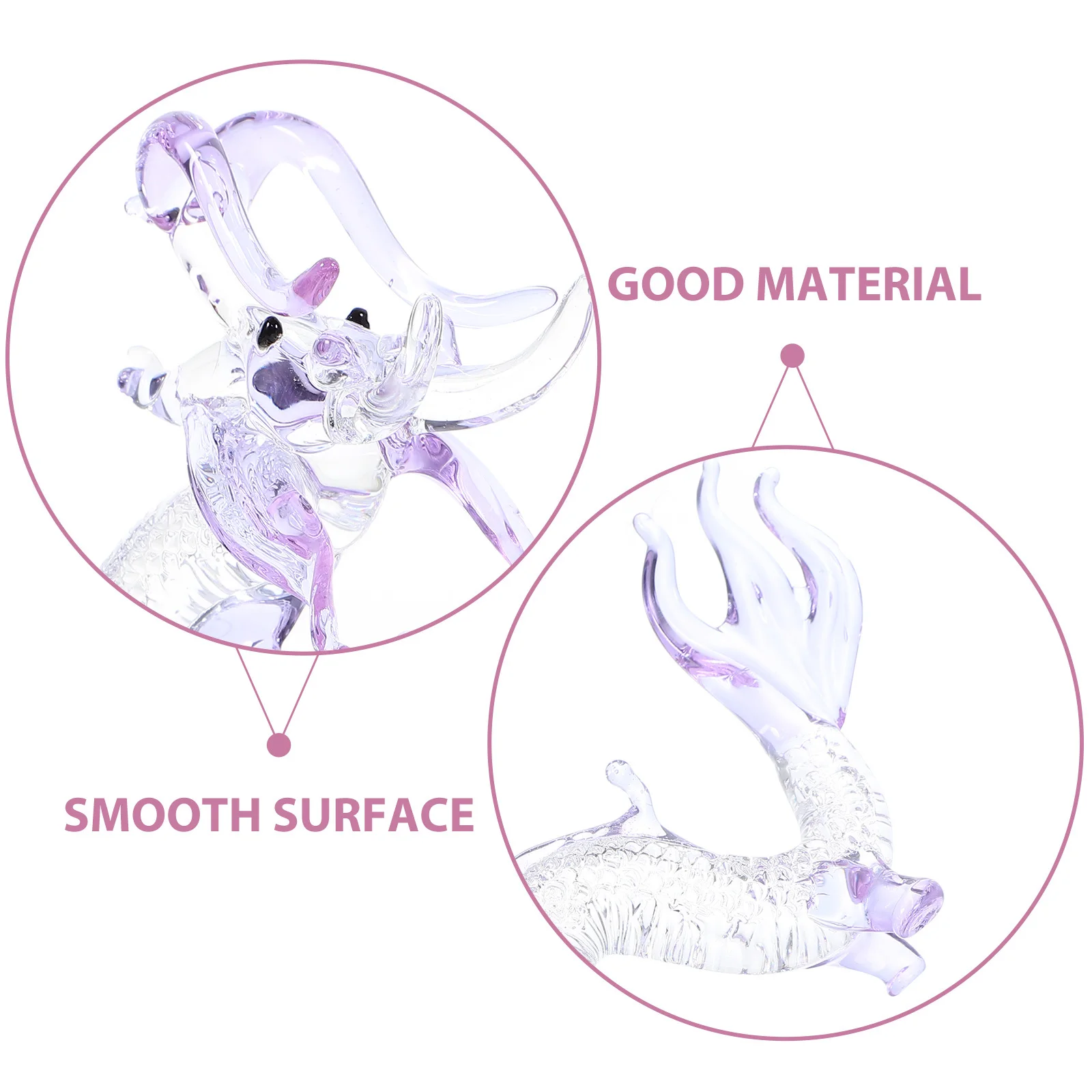 

Crystal Zodiac Dragon Desktop Ornament Elegant Decor Smooth Surface Stable Bottom Long Lasting Crystal Crafts Home Office