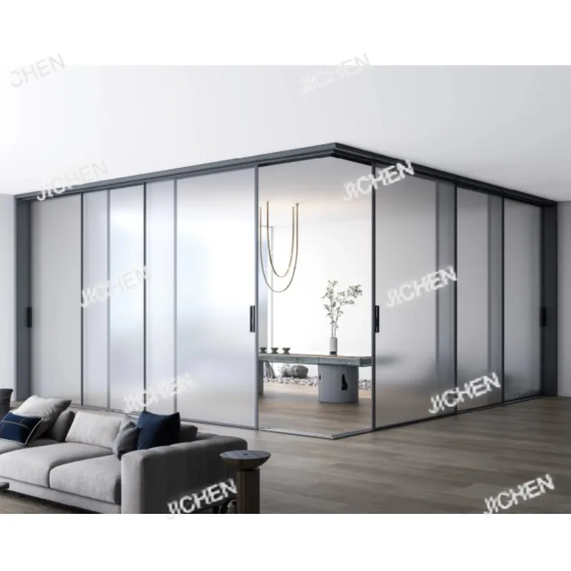 

Межкомнатная раздвижная дверь с алюминиевым металлическим каркасом и двойным закаленным стеклом, перегородка для помещений, депозит