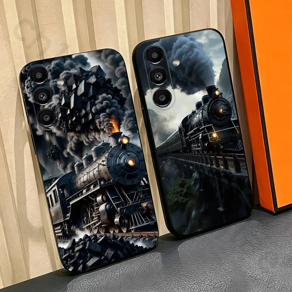 Classic Steam Train Railway  Phone Case For Samsung Galaxy A13,A21s,A22,A31,A32,A52,A53,A71,A80,Soft Black Shell