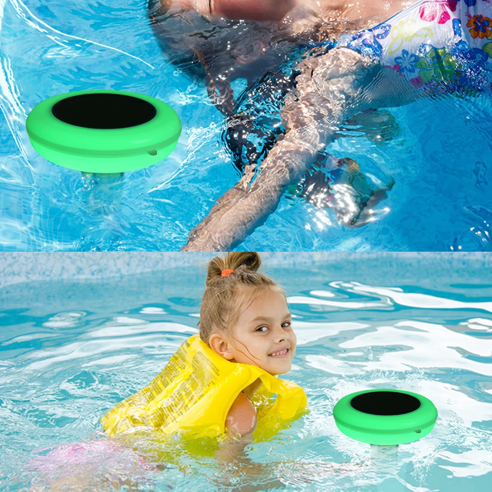 Solar Powered Pool Ionizer 7-Colored LED Night Light Copper Pool Ionizer Copper Pool Cleaner for Fresh & Salt Water Pools & Spas