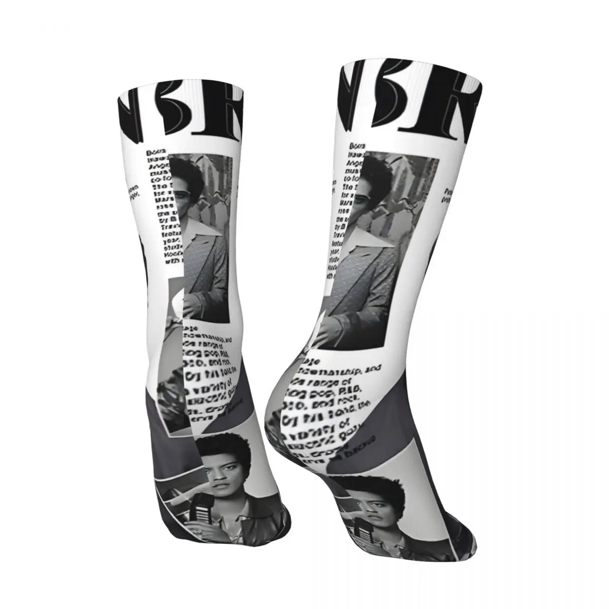 Happy Funny Pop Music Concert 2023 Men's Socks Vintage Harajuku Bruno Mars Hip Hop Novelty Casual Crew Crazy Sock Gift Printed