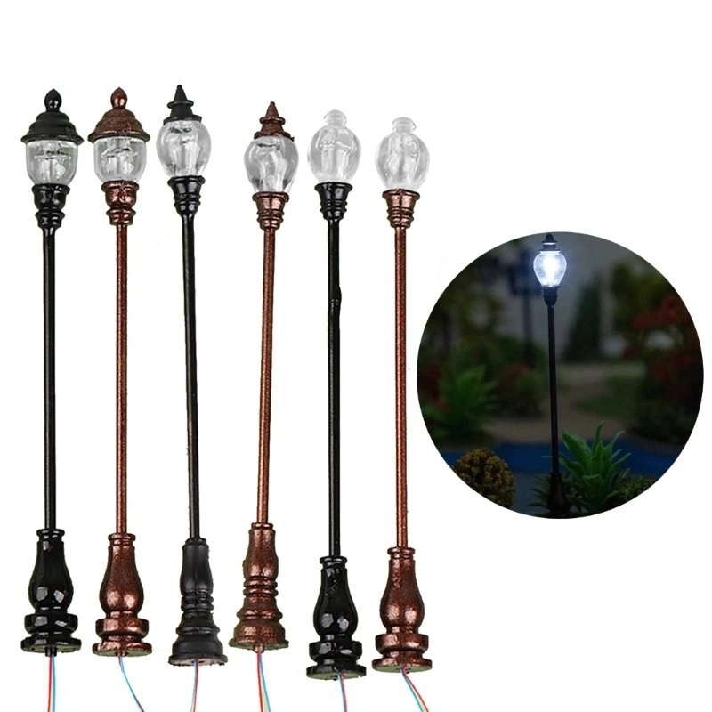 Mini Miniature Street Light Models 1:87 Miniature Train Street Lamps Decor