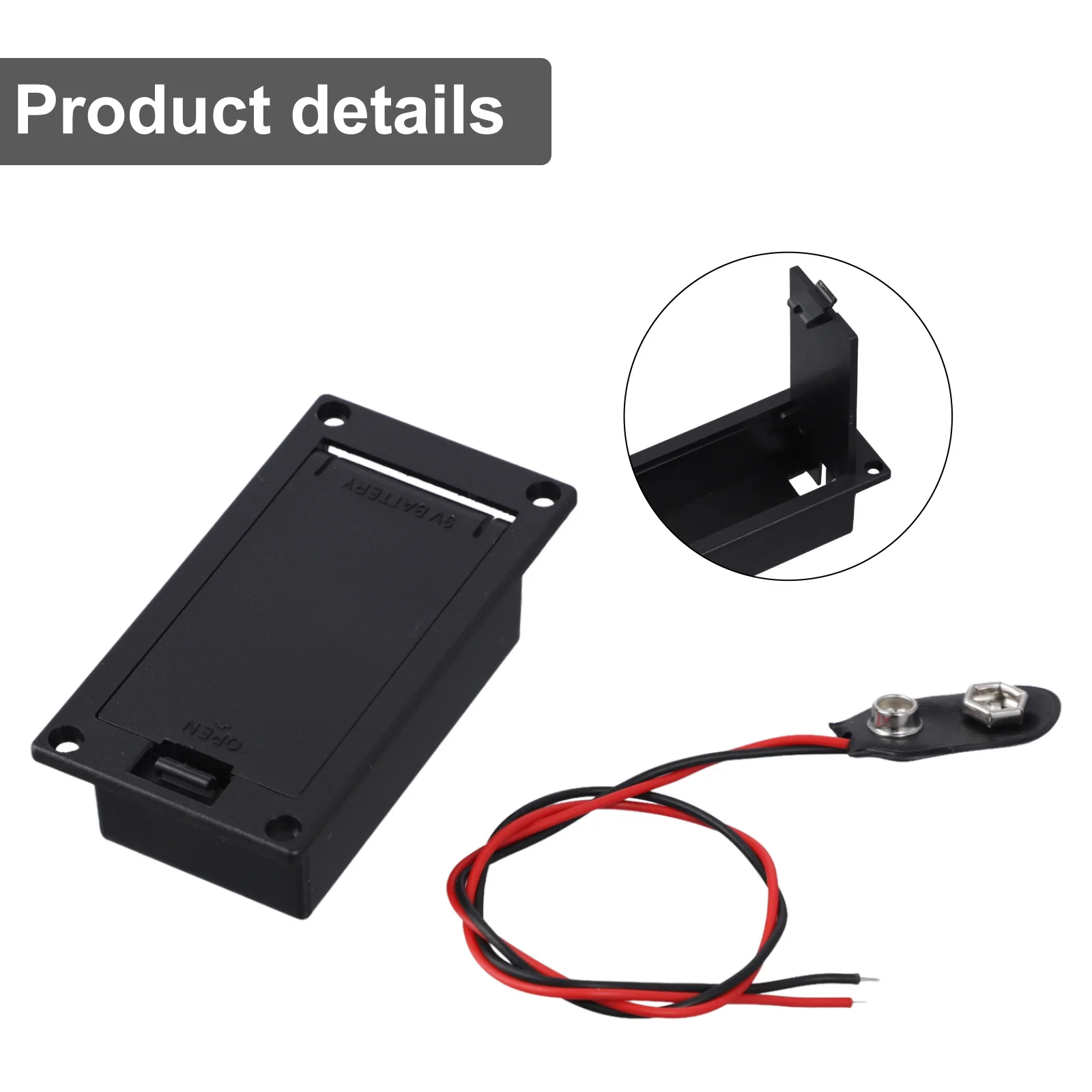 Battery Holder 9V Battery Box DIY Friendly Musical Instrument Power Plastic Material Power Supply Solution Guitar Performance