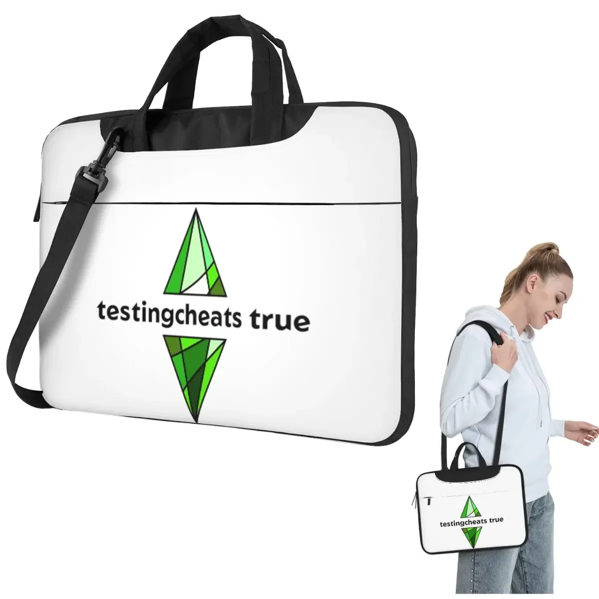 

The Sims 4 Testingcheats True Plumbob Crossbody Laptop Bag Case Computer Bag Resistant Protective Notebook Pouch for Macbook Pro