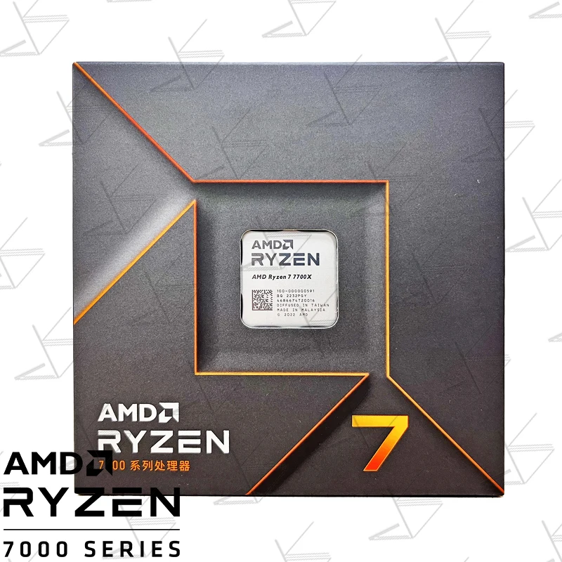 Go! New AMD Ryzen 7 7700X R7 7700X BOX 100-000000591 4.5GHz 8-Core 16-Thread CPU Processo 5nm Zen 4 105W Socket AM5 LGA1718 No