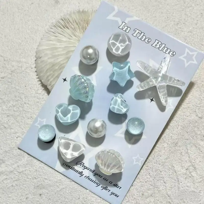 12 Pcs Cute Sea Shell Shoe Charms For Clogs DIY Slide Sandals Decor Pins Boys Girls Festival Gifts