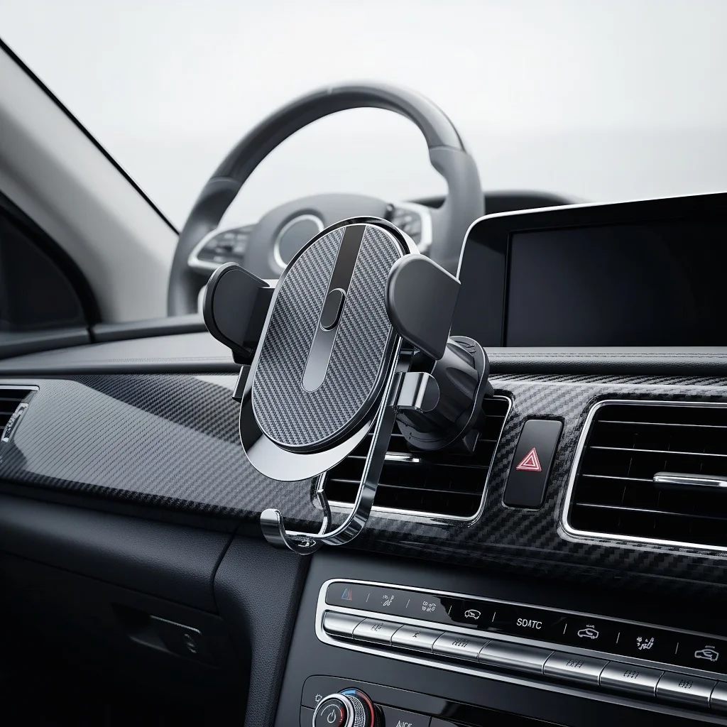 

Gravity Sensor Car Phone Holder - Air Outlet Mount with Metal Matte Finish