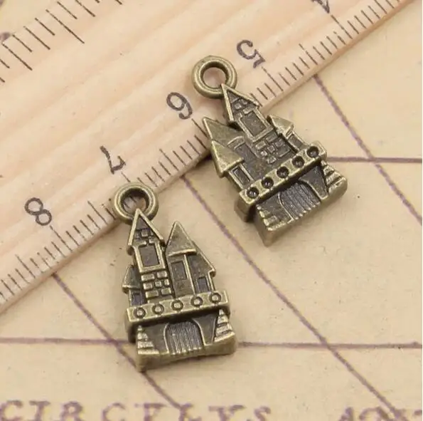 10pcs 21x11mm Charms Castle House Pendants for Jewelry Making EF3602 H1255