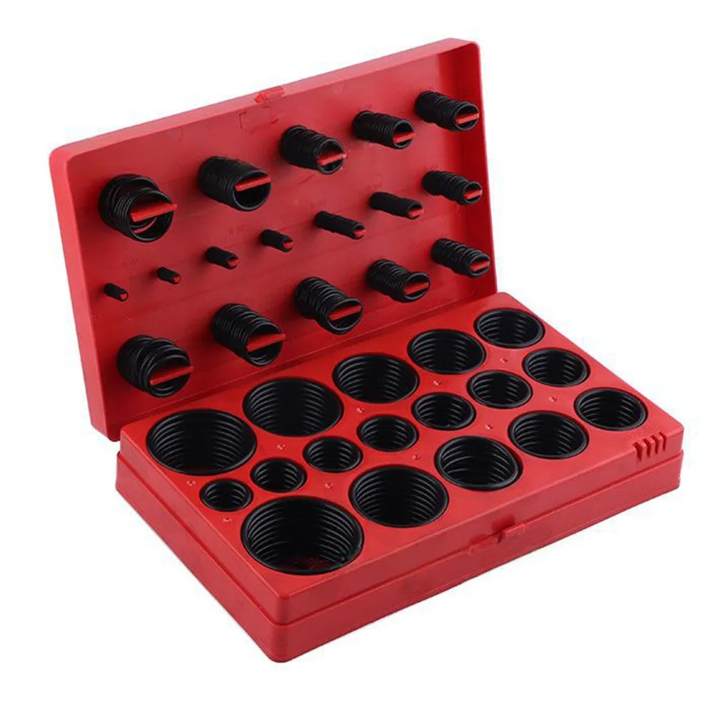 

419PCS Nitrile Rubber O-Ring Gaskets Mixed Size Black Sealing Ring Assortment Kit Wear Resistant High Temperature Resistant
