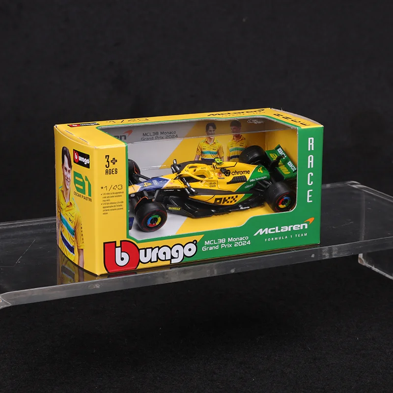 BBURAGO 1:43 Diecast McLaren MCL38 F1 Car Model Daniel Ricciardo #81 Collectible Toy Motor Racing Fans Gift Boys Play Vehicle