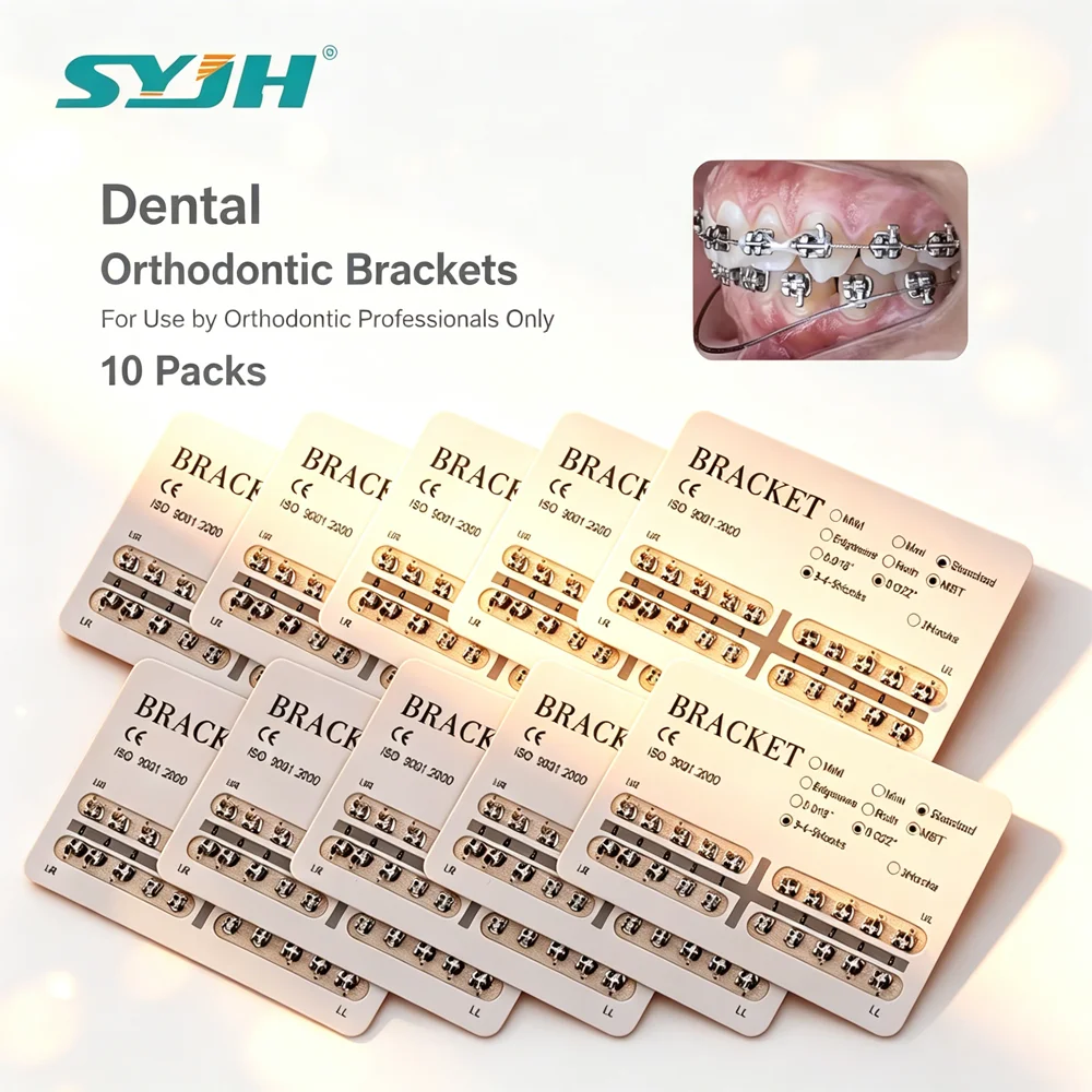 SYJH Paquete de 20 Brackets Metálicos de Ortodoncia Monoblock Roth MBT 0.018"/0.022" Mini Edgewise con Gancho 345 para Dentistas