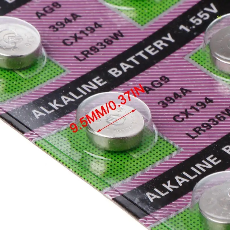 Batería alcalina AG9 1,55 V, moneda, pilas para reloj LR936 394 SR936SW 194 V394, para Control remoto, 10 Uds.