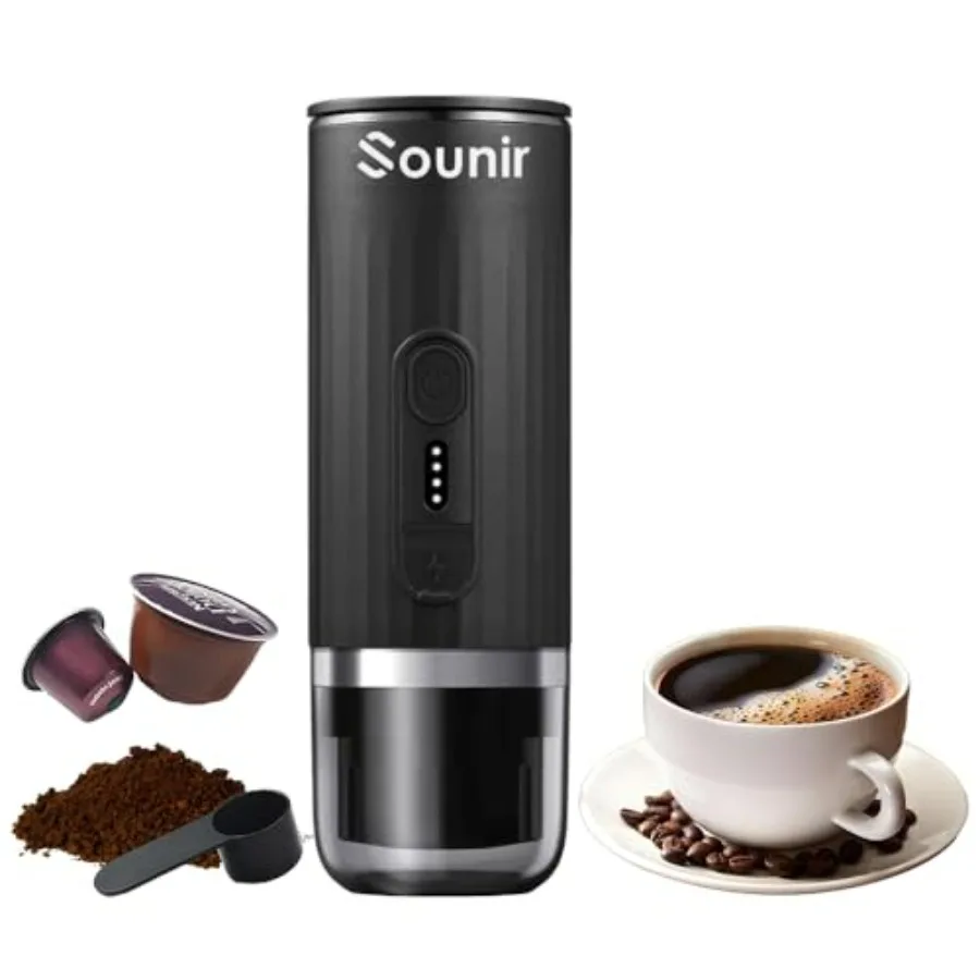 

Portable Espresso Machine Travel Coffee Maker for Camping Outdoor Office Self Heating Type C Charger NS Capsule Ground Coffee f