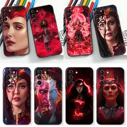 Marvel Wanda Scarlet Witch Avengers Phone Case For Samsung Galaxy S24 S23 S22 S21 S20 Ulus Fe S10 S9 S8 Plus 5G Black Soft Cover