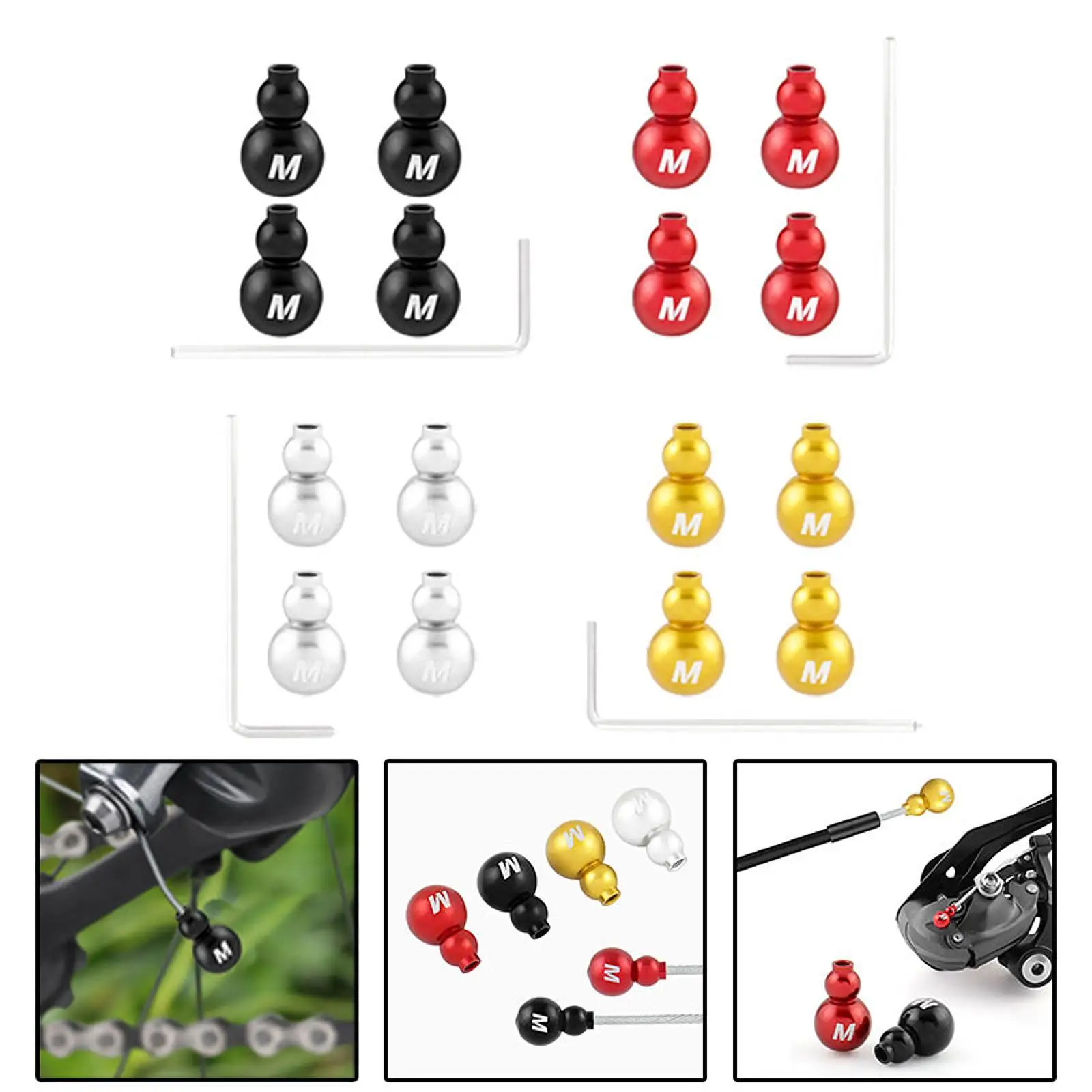 4Pcs Bike Cable End Caps Bike Brake Cable End Tip, Easy to Use Replacement for Mountain Road Bike Parts Bike Shift Cable Caps image 2