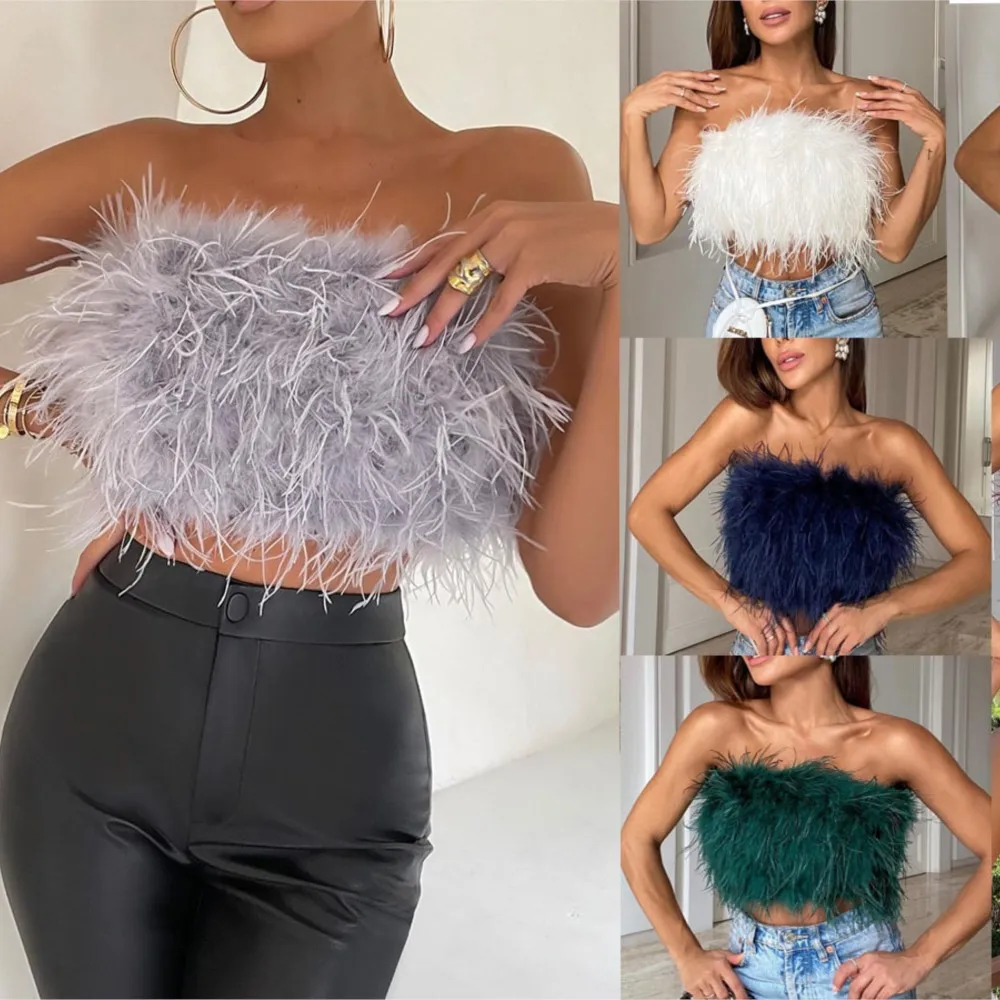 

2026 Chest Wraps Plush Patchwork Piglet Breast Tops For Woman Hot Girl Style Women's Clothing Lady Ladies Temperament All-match