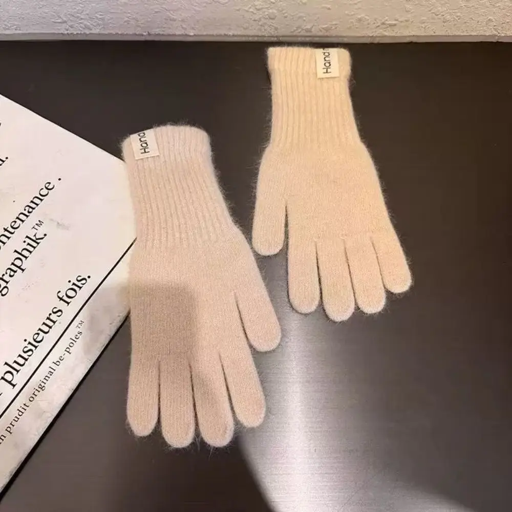 Breathable Warm Flannel Gloves Touch-screen Faux Fur Winter Women Gloves Comfortable Candy Colored Full Finger Mittens Daily Use