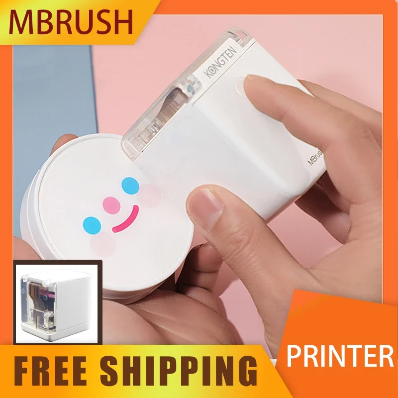 

Mbrush Mini Portable Printer Color 12.7mm Multi-language System HD Handheld Inkjet Printer Cartridges Diy Tattoo Edible Custom