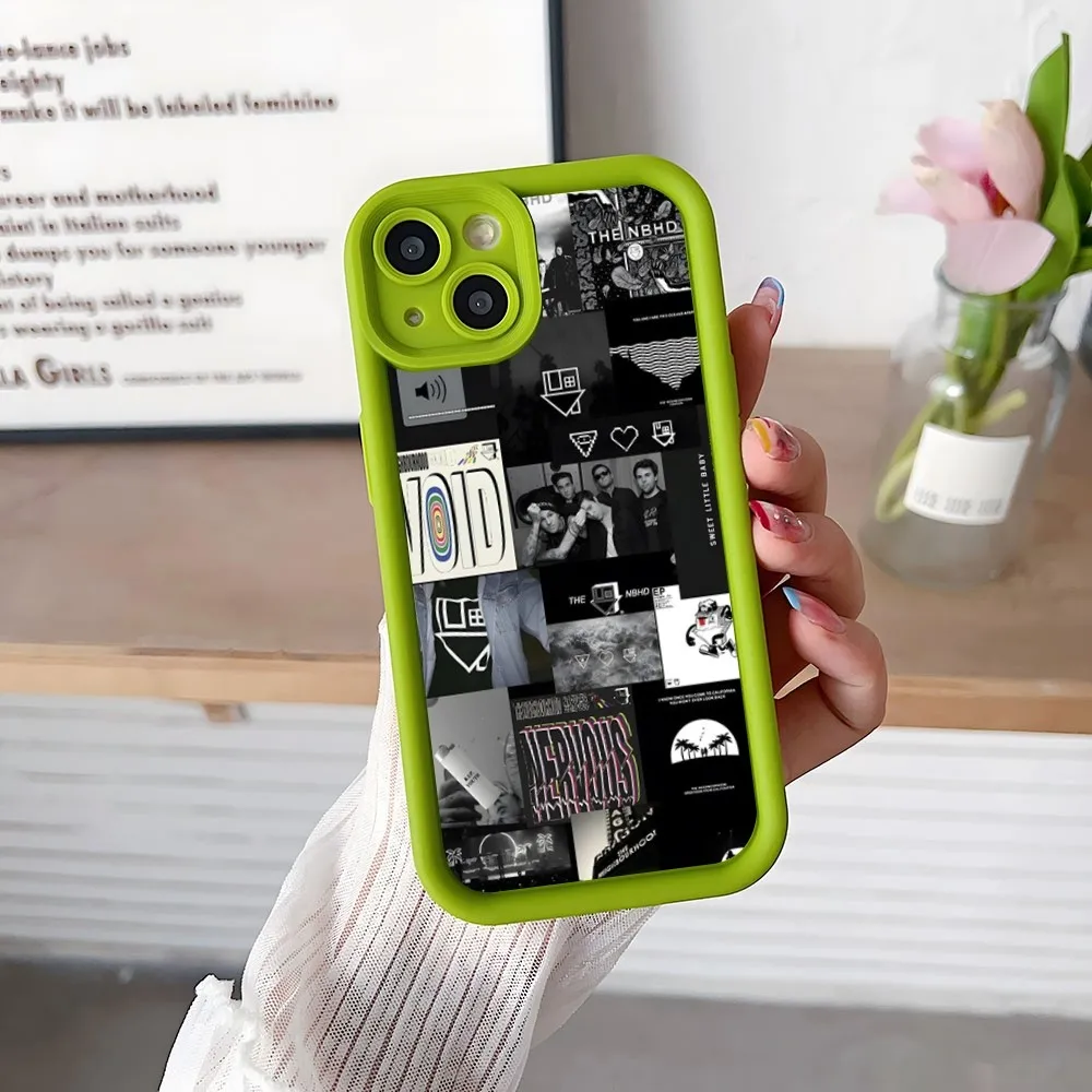 The Neighbourhood Band Phone Case Simple Solid Color Matte Silicone Case For IPhone 15 14 13 12 11 Pro Max Plus Soft Couple