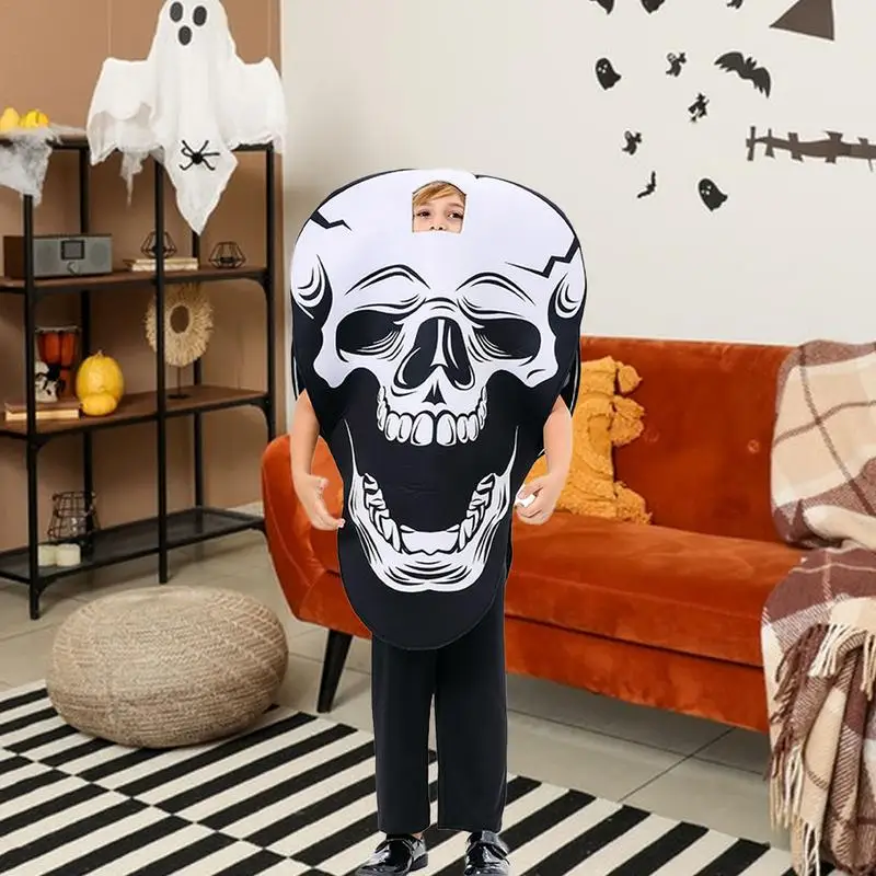 Halloween Skeleton Suit Kids Skeleton Outfit Fancy Dress Role Play Supply Holiday Clothes Cosplay Dress Up Costume For Boy Girl