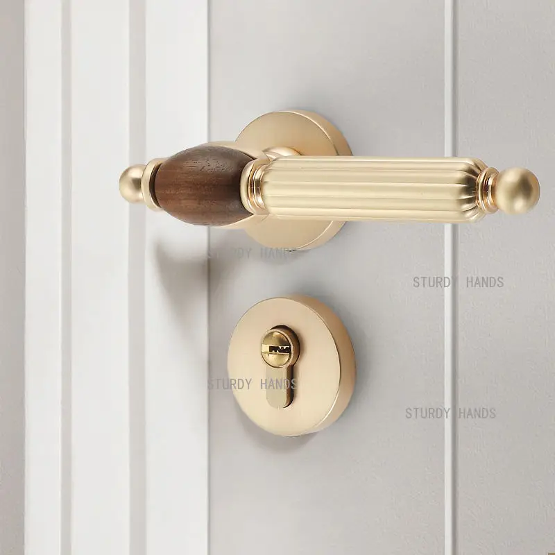 

Zinc alloy French split silent door lock retro interior bedroom door handle lock