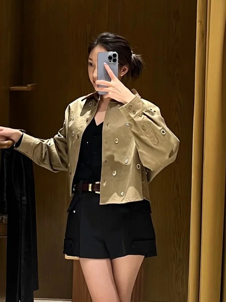 

Faionable ort Corduroy Jaet женский свободный крой с отложным воротником Embellied Diamond Casual Sle осеннее новое поступление